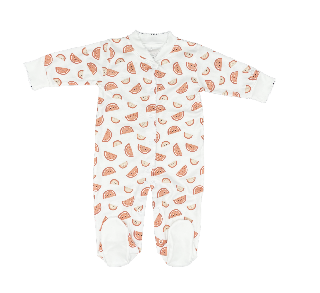 Watermelons Print Sleepsuit White – Earth & Baby